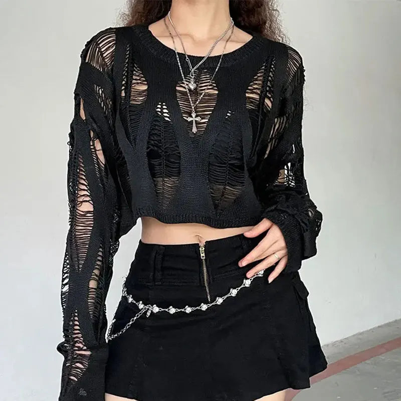 Isabella – Sexy Strickshirt mit langen Ärmeln für Damen