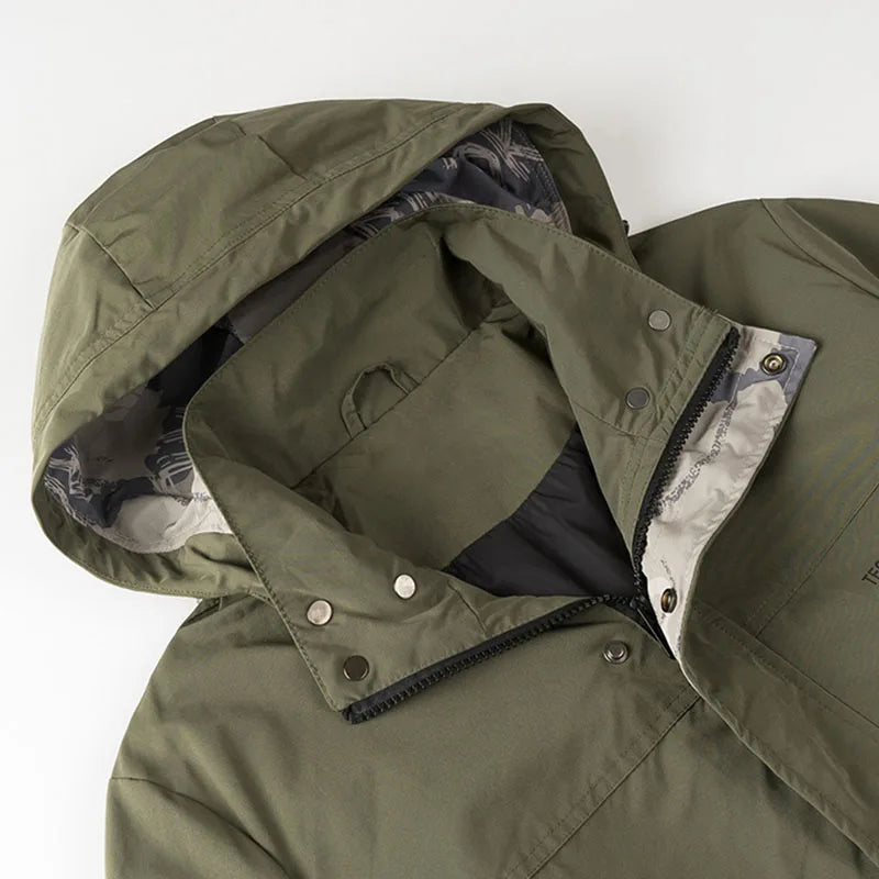 Dominique – Stylische Herrenjacke für Herbst &amp; Frühling mit Abnehmbarem Kapuzen