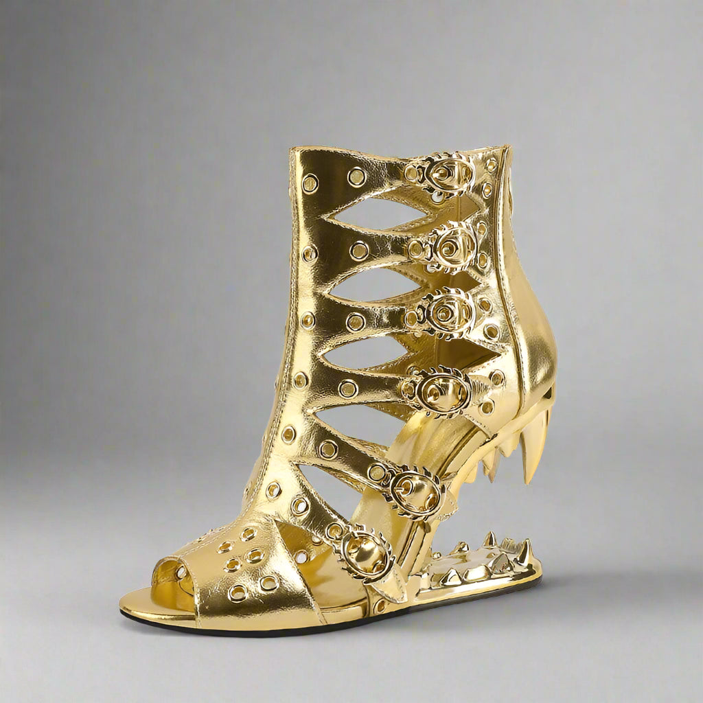 Livia – Stilvolle Open-Toe High Heel Stiefeletten für Damen