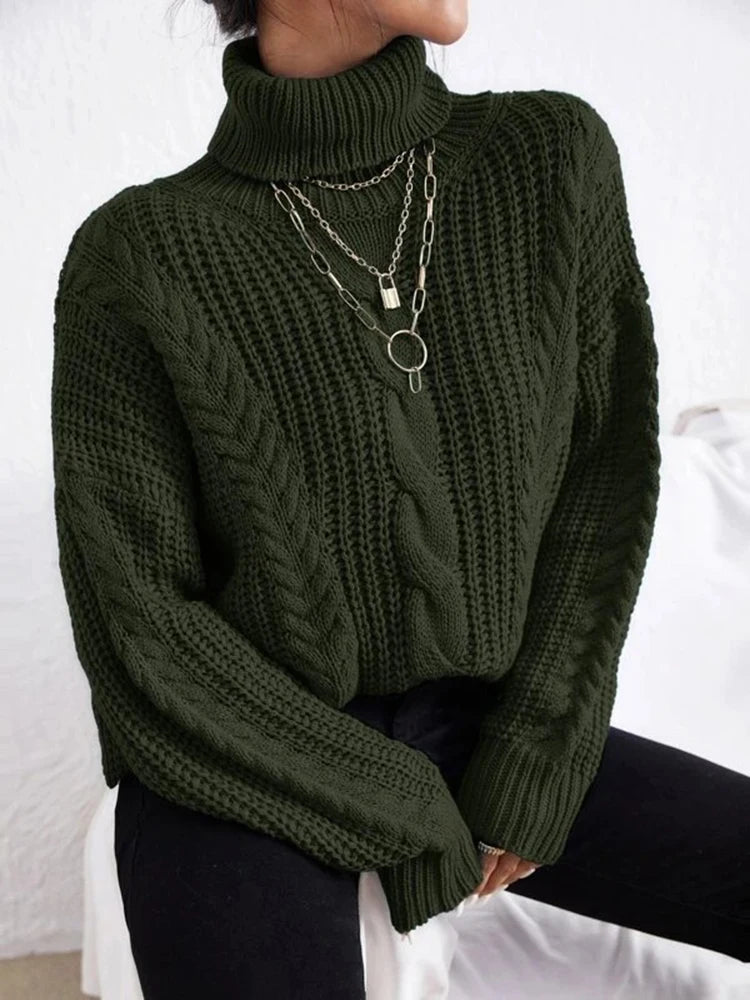 Cheska – Gemütlicher Oversized Damen Turtleneck Pullover