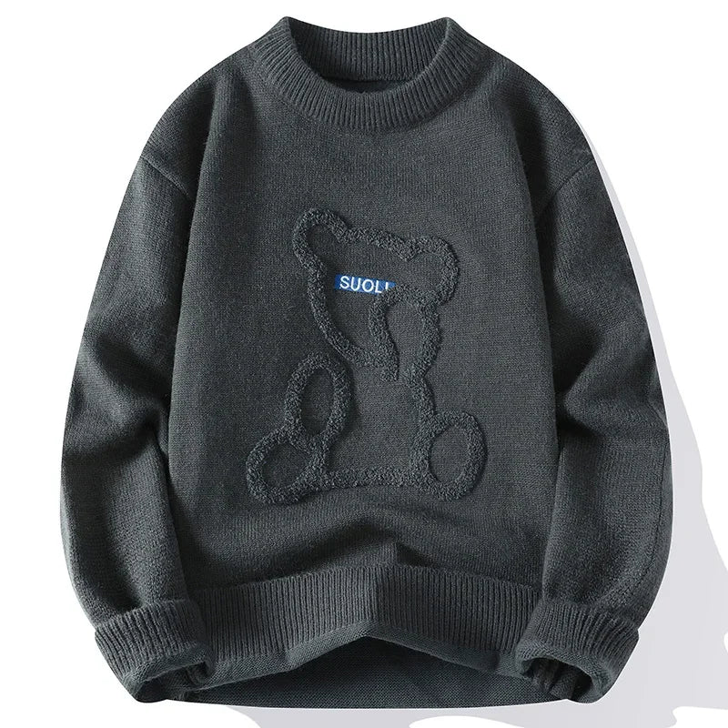 Marlon – Jacquard-Pullover mit Bärenmuster für Herren