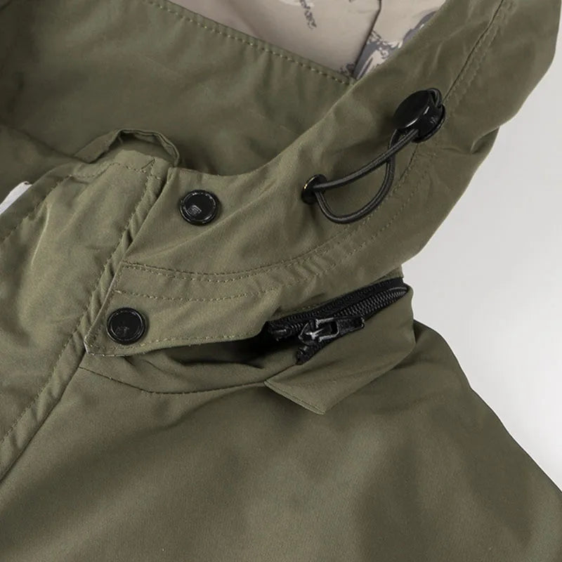 Dominique – Stylische Herrenjacke für Herbst &amp; Frühling mit Abnehmbarem Kapuzen