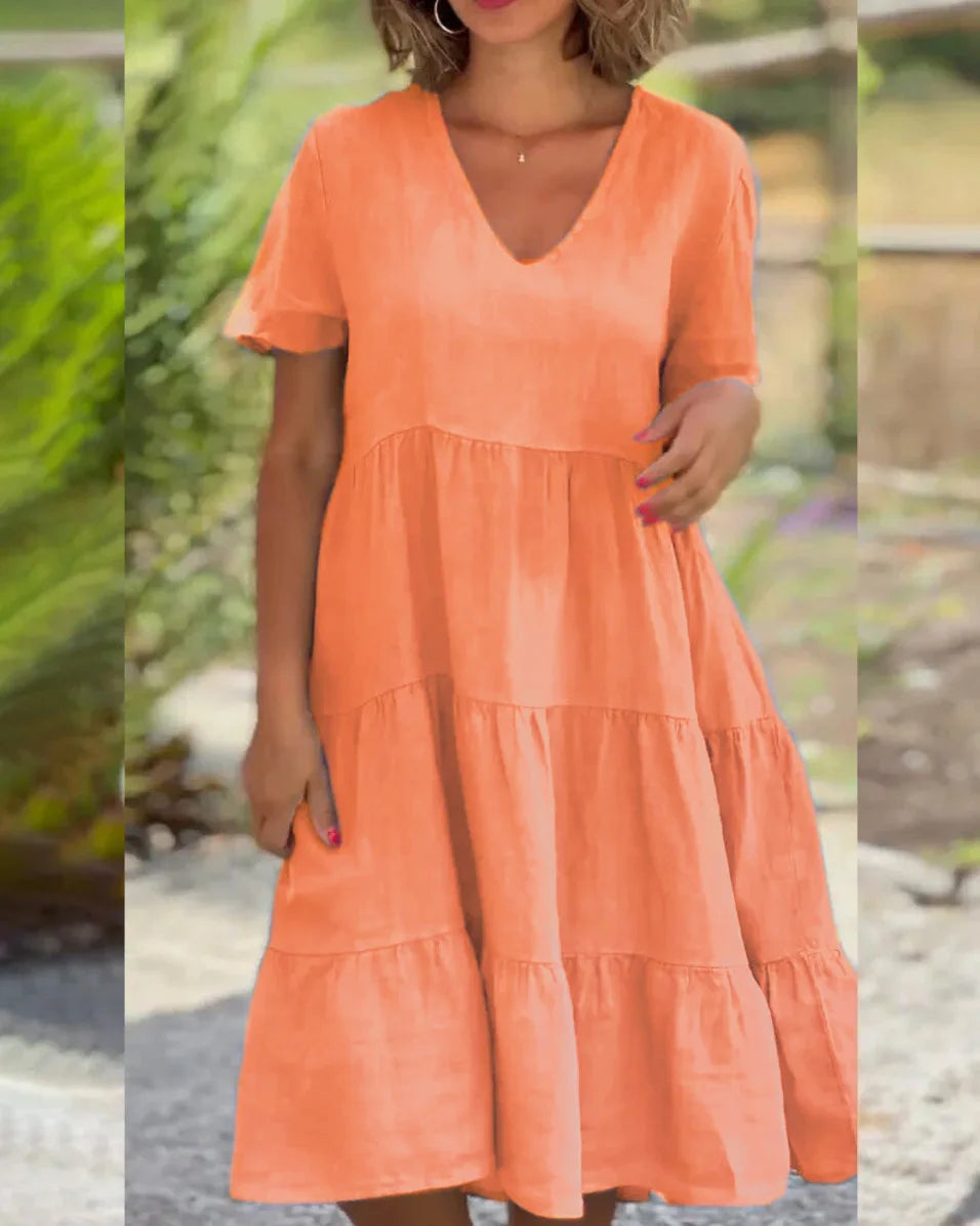 Sofia – Müheloses Baumwoll-Leinen Damen Sommerkleid