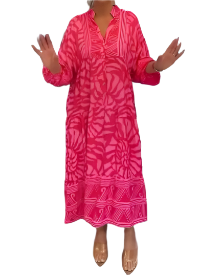 Marcella – Sommer-Chic Damen V-Ausschnitt Hemdkleid