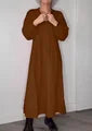 Mara – Schwarzes Oversize-Kleid für Damen mit V-Ausschnitt und Taschen