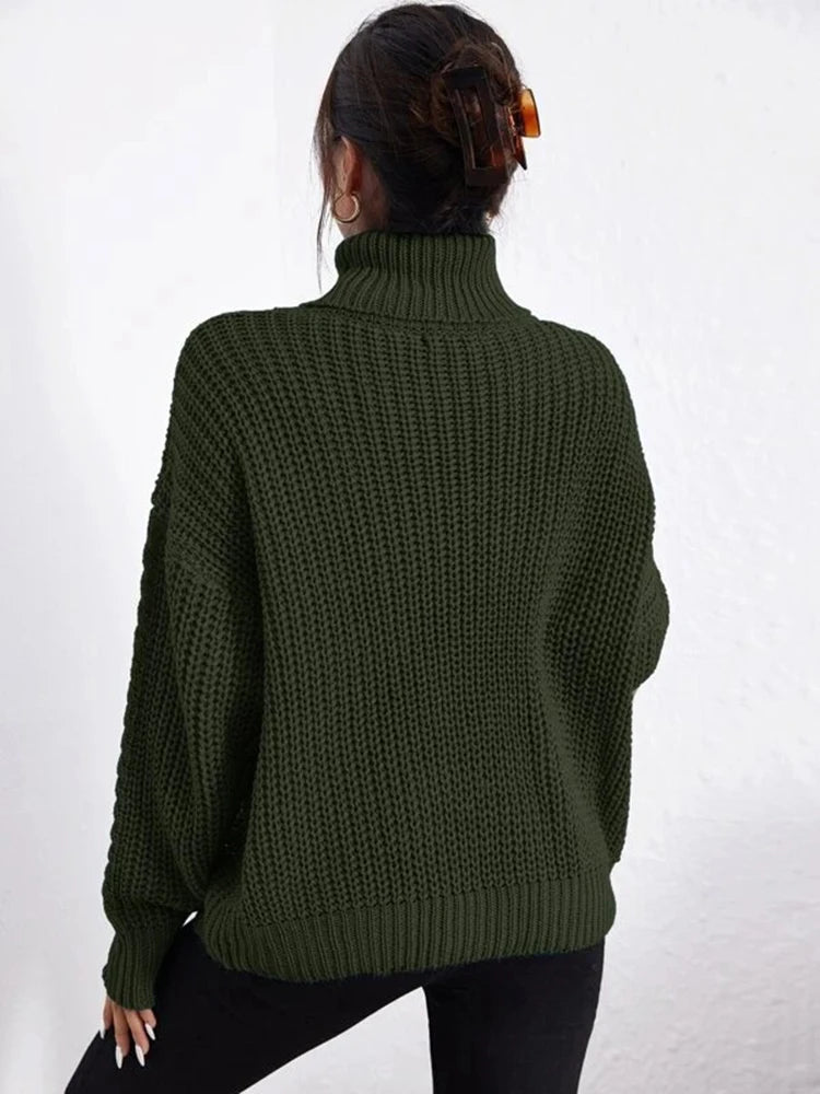 Cheska – Gemütlicher Oversized Damen Turtleneck Pullover