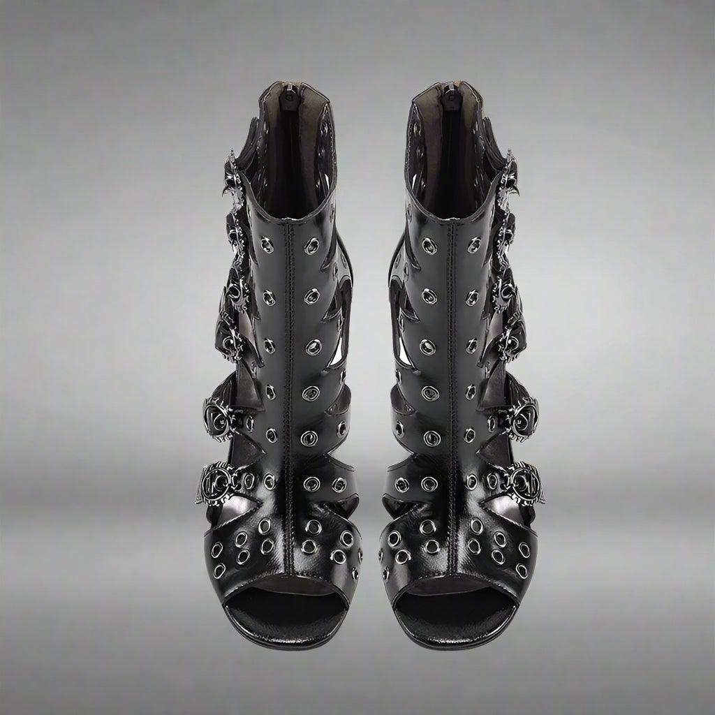 Livia – Stilvolle Open-Toe High Heel Stiefeletten für Damen