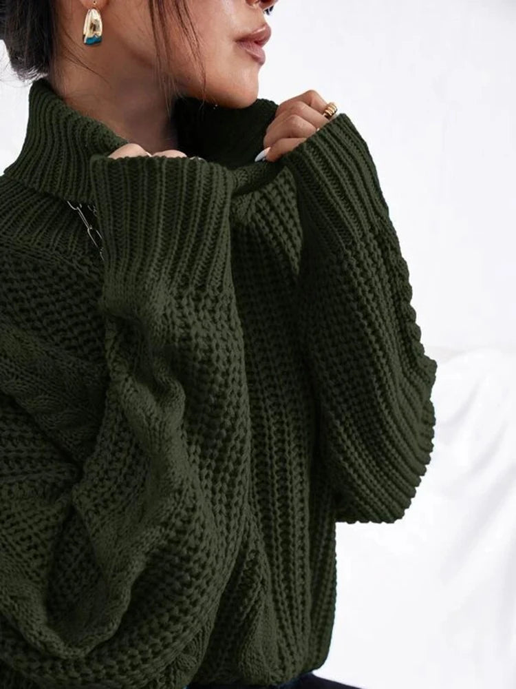 Cheska – Gemütlicher Oversized Damen Turtleneck Pullover