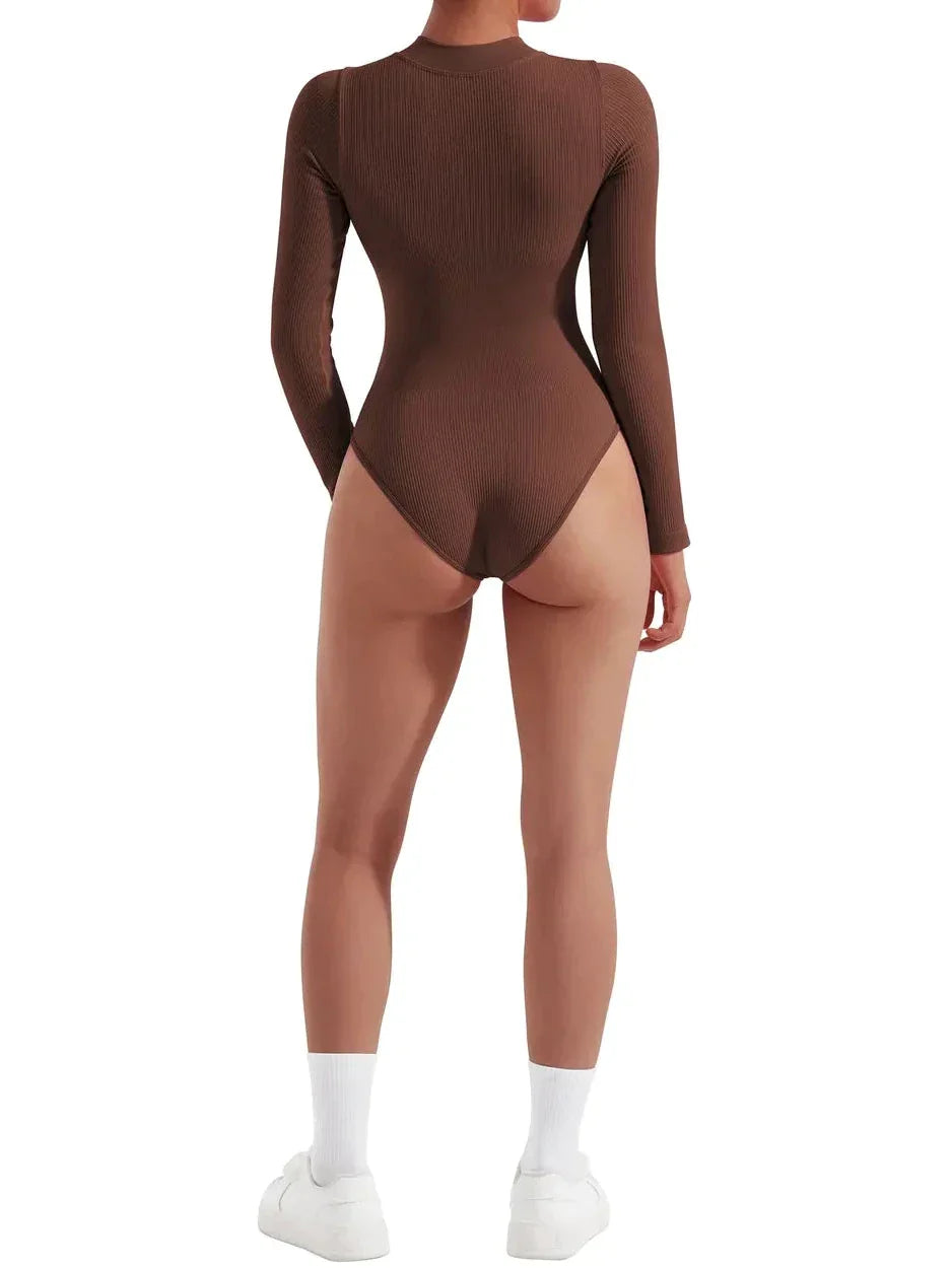 Camilla – Luxuriöser Nahtloser Gerippter Bodysuit für Frauen