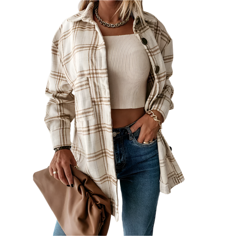 Isabelle – Karierte QuadroElegante Strickjacke für stilvolle Winterabende für Frauen