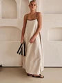 Lucia – Kontrastfarbiges Halter Swing-Kleid für Damen