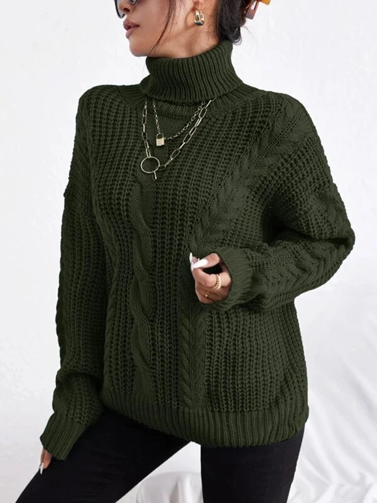 Cheska – Gemütlicher Oversized Damen Turtleneck Pullover