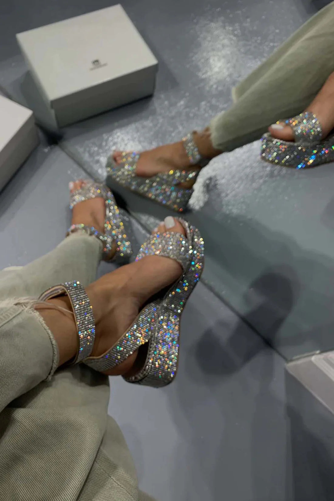 Giulia – Glamouröse Glitzer-Sandalen für Damen