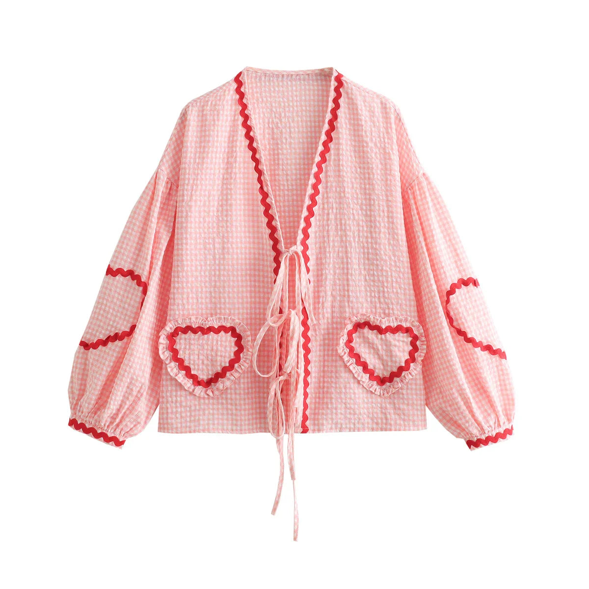 Emma – Vintage Damen-Shirt mit Herz-Taschen
