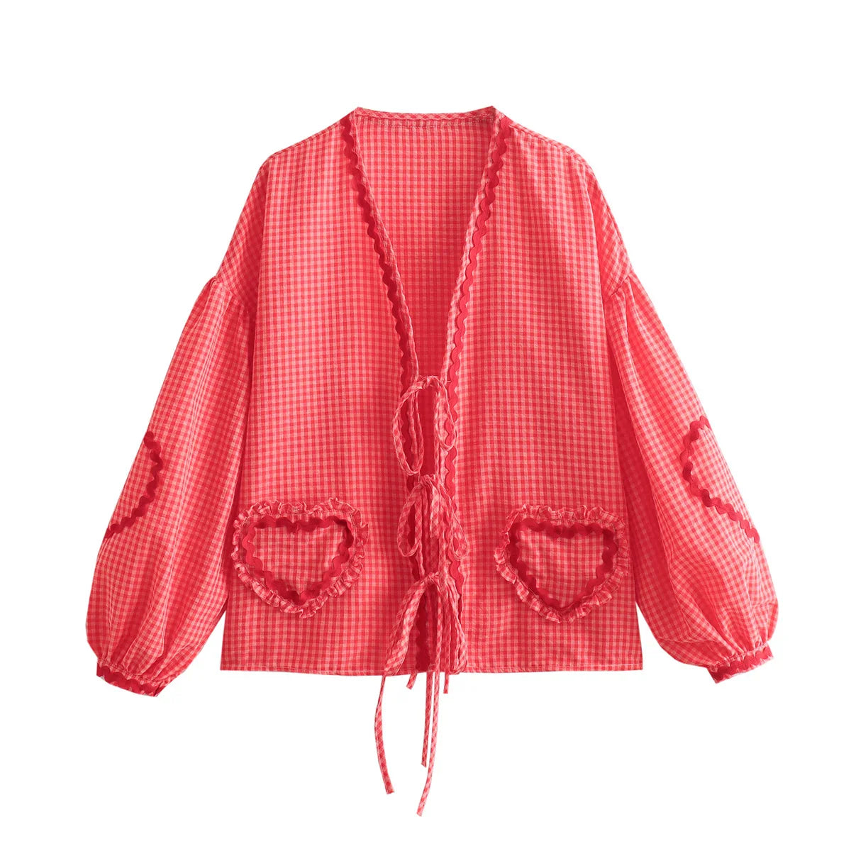 Emma – Vintage Damen-Shirt mit Herz-Taschen