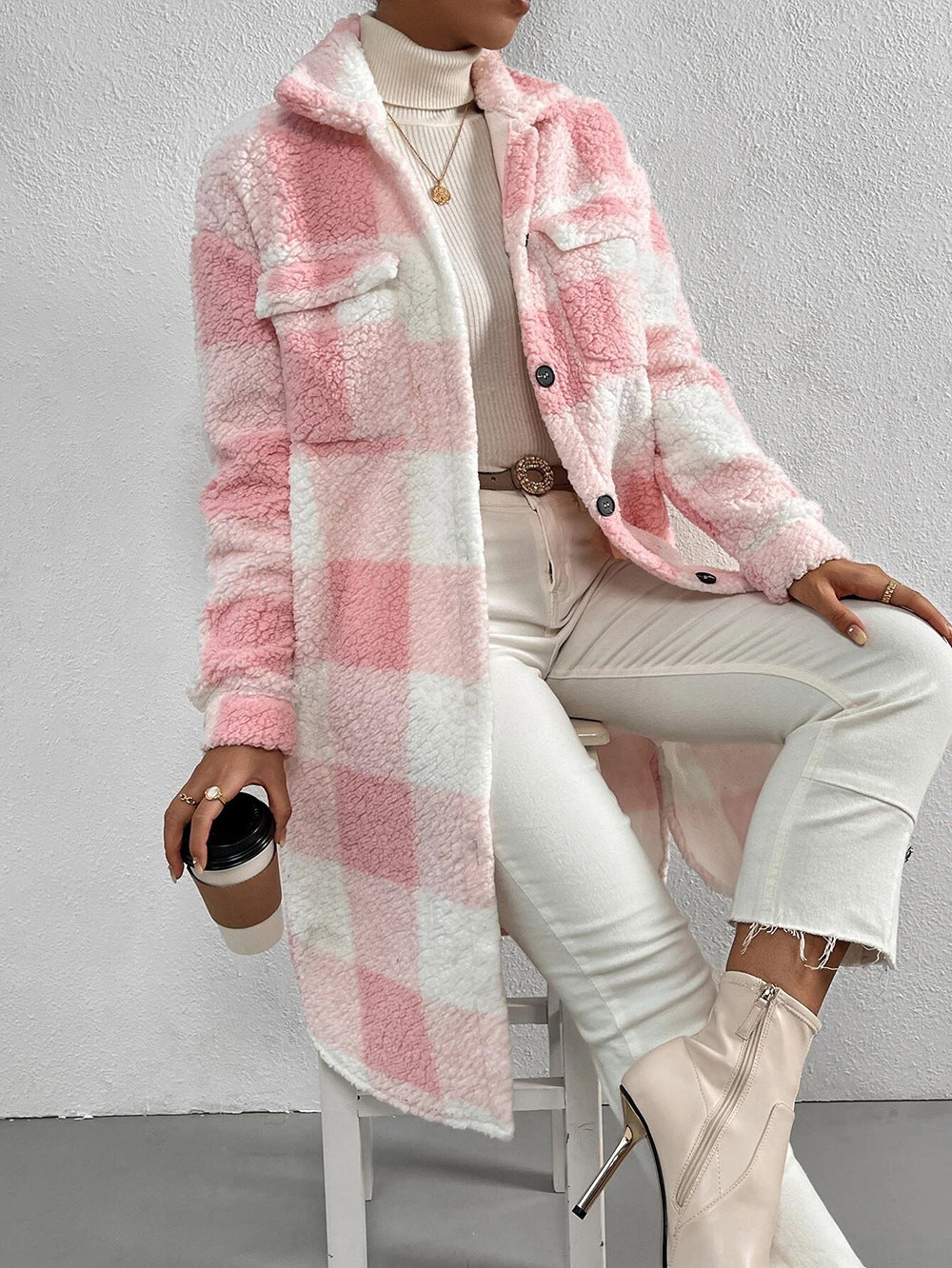 Juliette – Kuschelige Chic Lang geschnittene Sherpa-Jacke