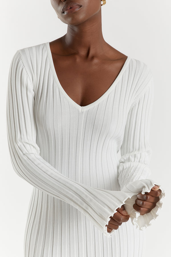 Elena – Luxuriöses Damen Midi-Strickkleid