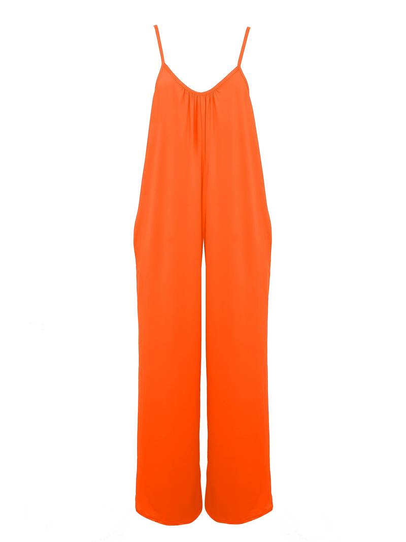 Magda – Rüschen-Boho-Overall mit weitem Bein für Damen