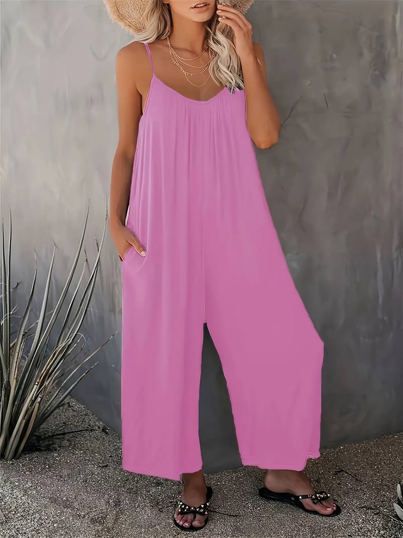 Magda – Rüschen-Boho-Overall mit weitem Bein für Damen