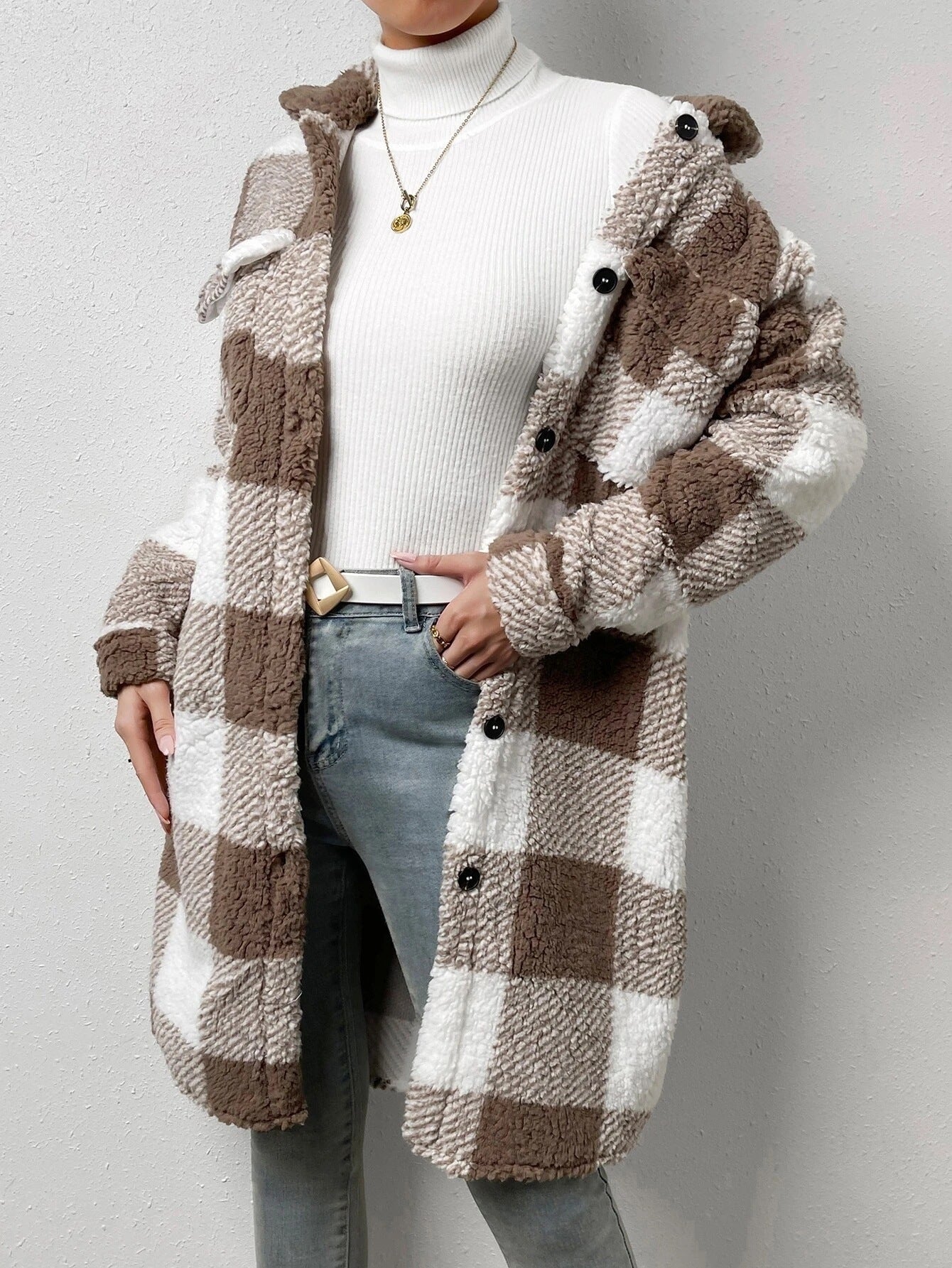 Juliette – Kuschelige Chic Lang geschnittene Sherpa-Jacke