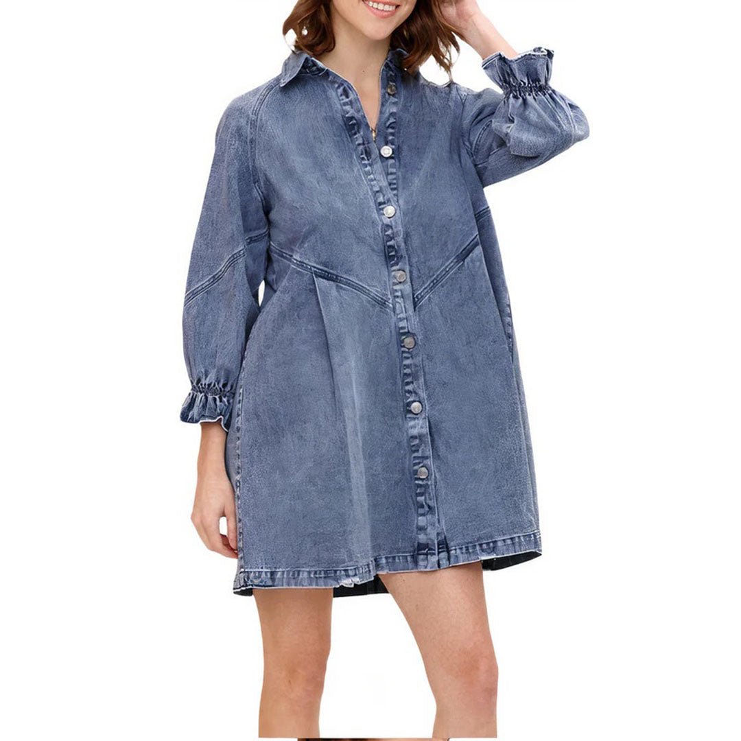 Camille – Trendiges Damen Jeanshemd-Kleid