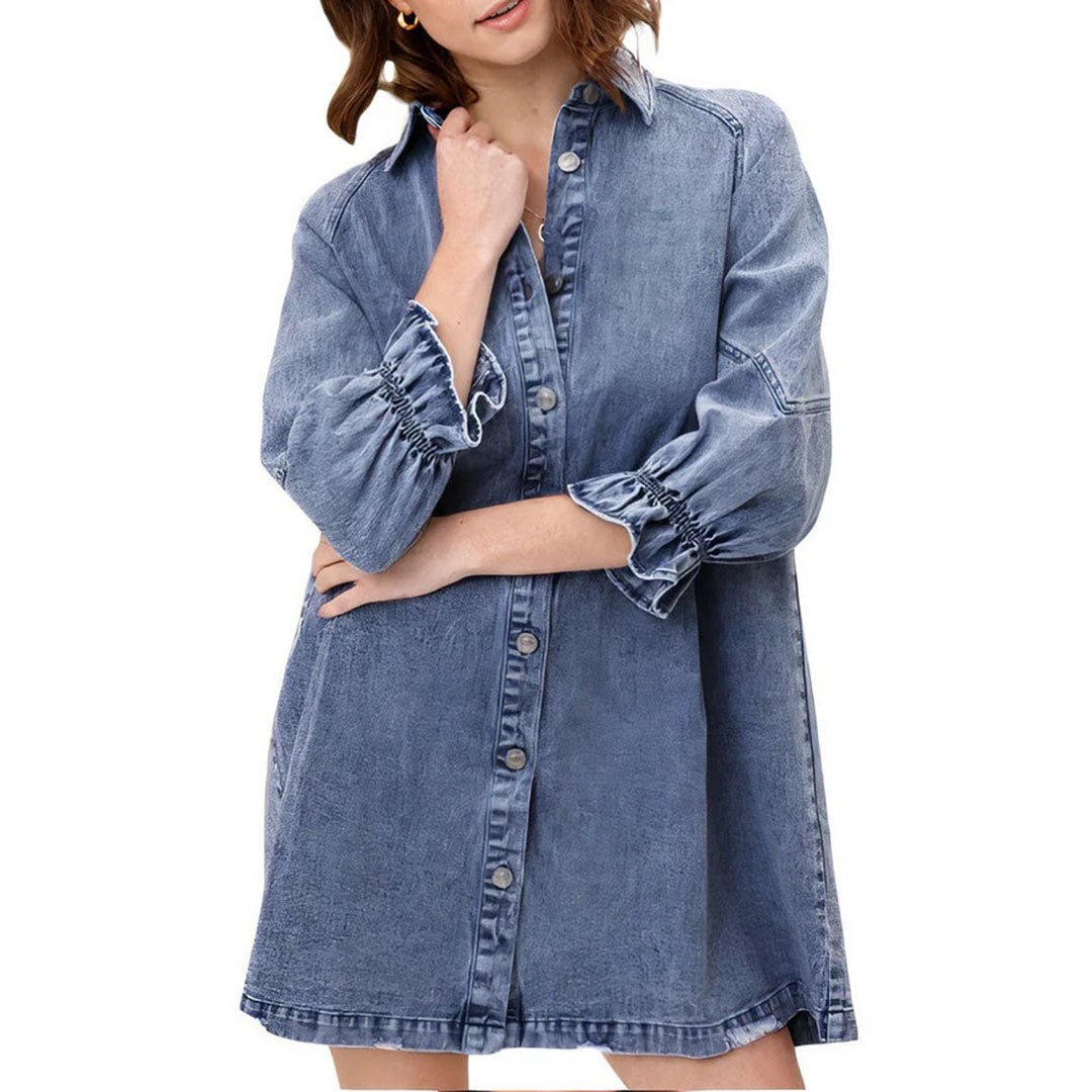 Camille – Trendiges Damen Jeanshemd-Kleid