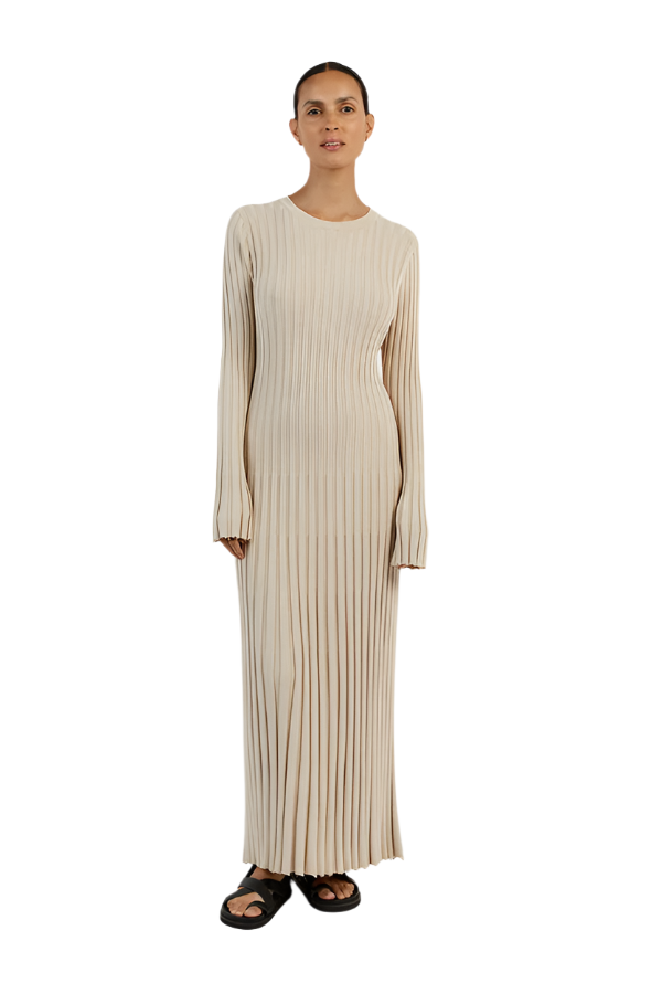 Luna – Elegantes Strickkleid mit Rundhalsausschnitt für Damen