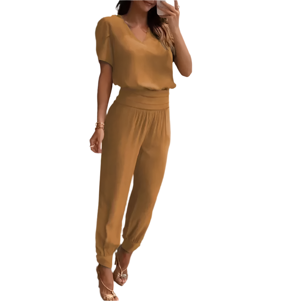 Lena – Damen Elegantes T-Shirt & Hose Set