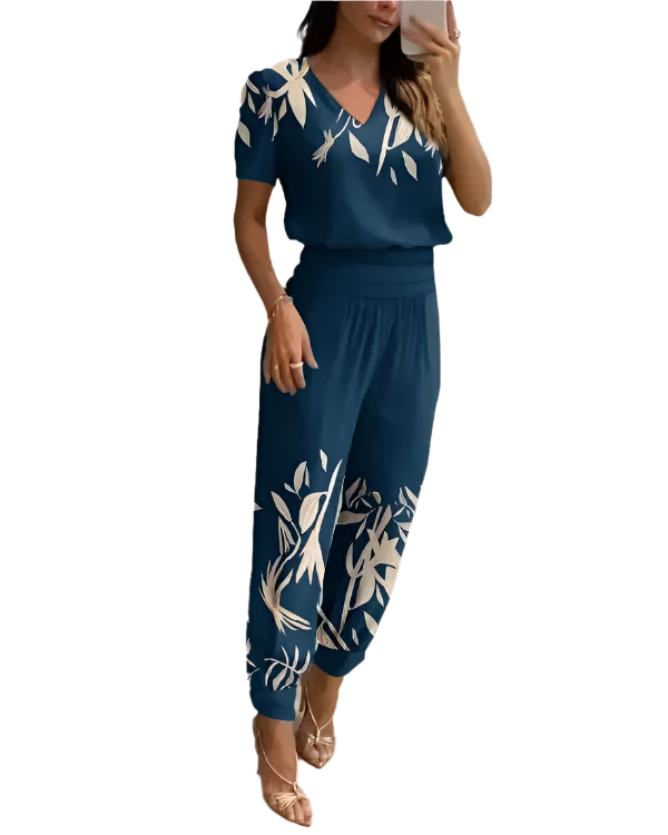 Lena – Damen Elegantes T-Shirt & Hose Set