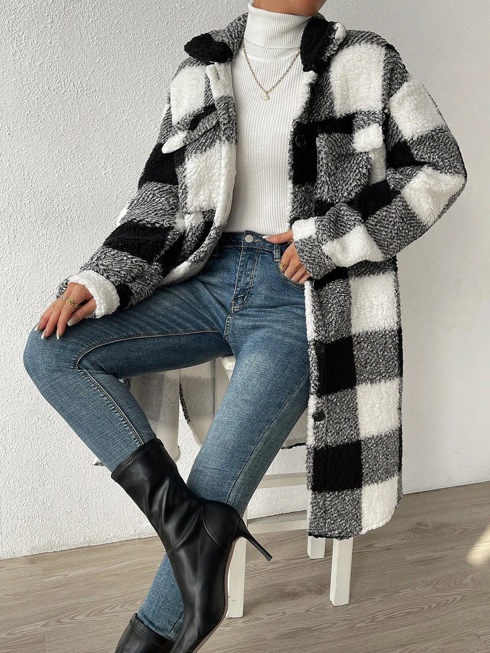 Juliette – Kuschelige Chic Lang geschnittene Sherpa-Jacke