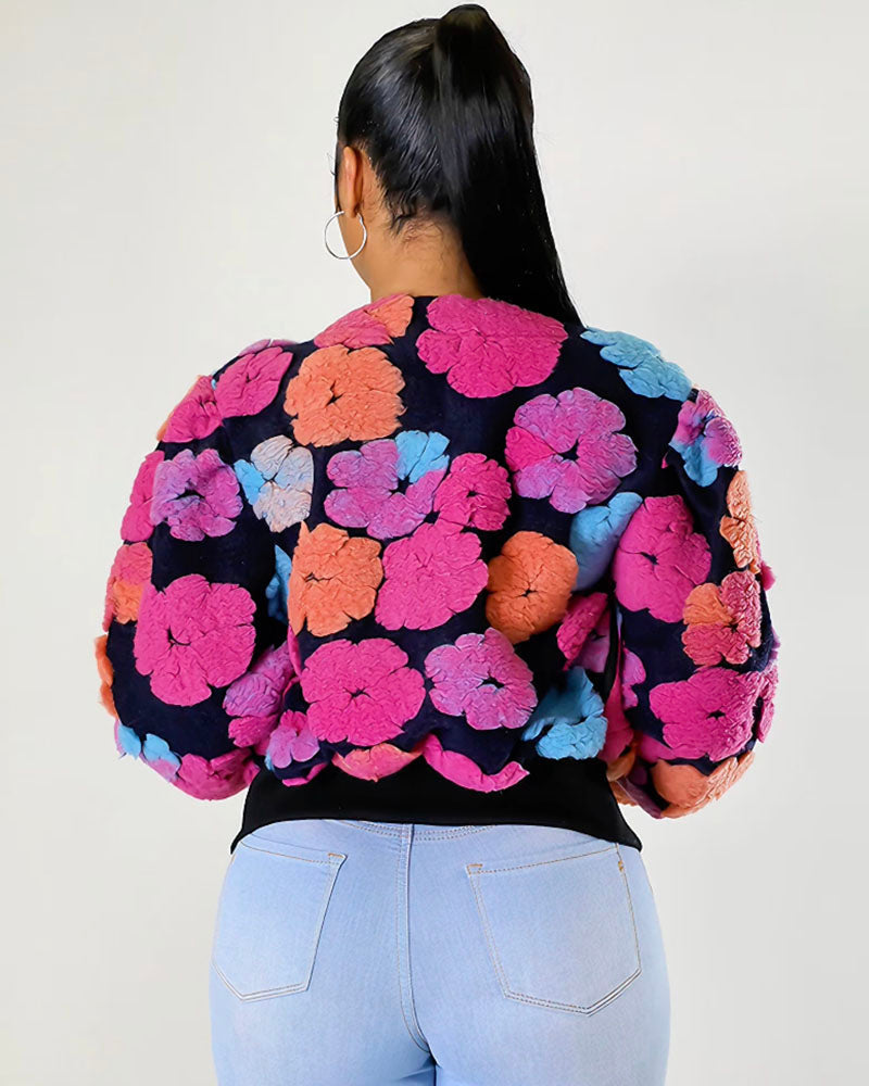 Sofia – Blüten Damen-Sherpa-Jacke