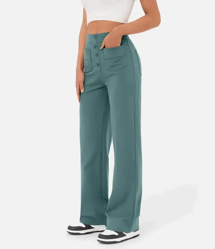 Elena – ModaElastica Hohe Taille Elastische Hose für mühelosen Chic für Frauen