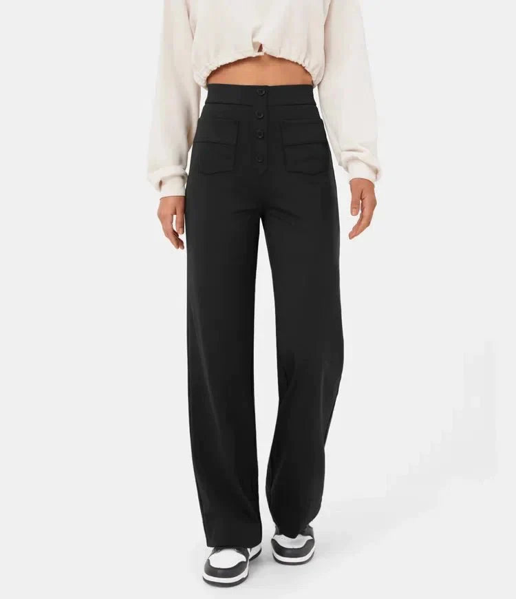Elena – ModaElastica Hohe Taille Elastische Hose für mühelosen Chic für Frauen
