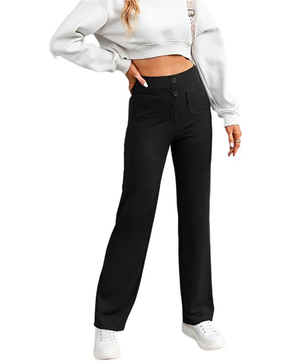 Shaira – Damen Elastische High-Waist-Hose