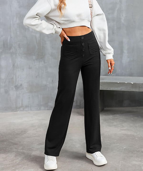 Elena – ModaElastica Hohe Taille Elastische Hose für mühelosen Chic für Frauen