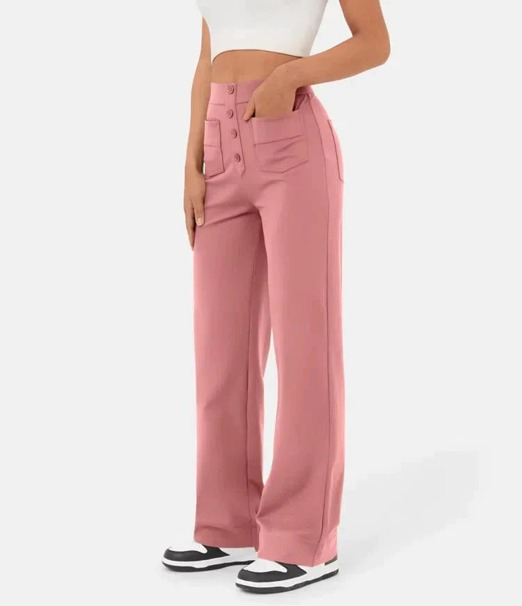 Shaira – Damen Elastische High-Waist-Hose