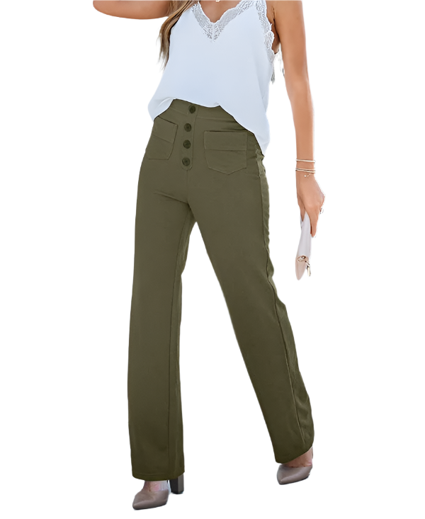Elena – ModaElastica Hohe Taille Elastische Hose für mühelosen Chic für Frauen