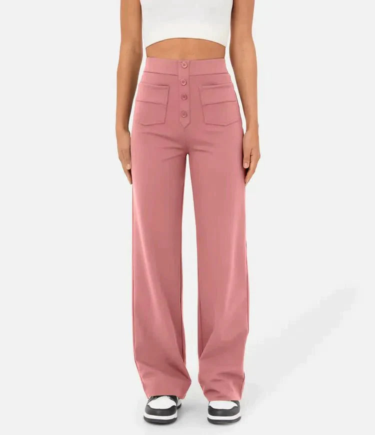 Elena – ModaElastica Hohe Taille Elastische Hose für mühelosen Chic für Frauen