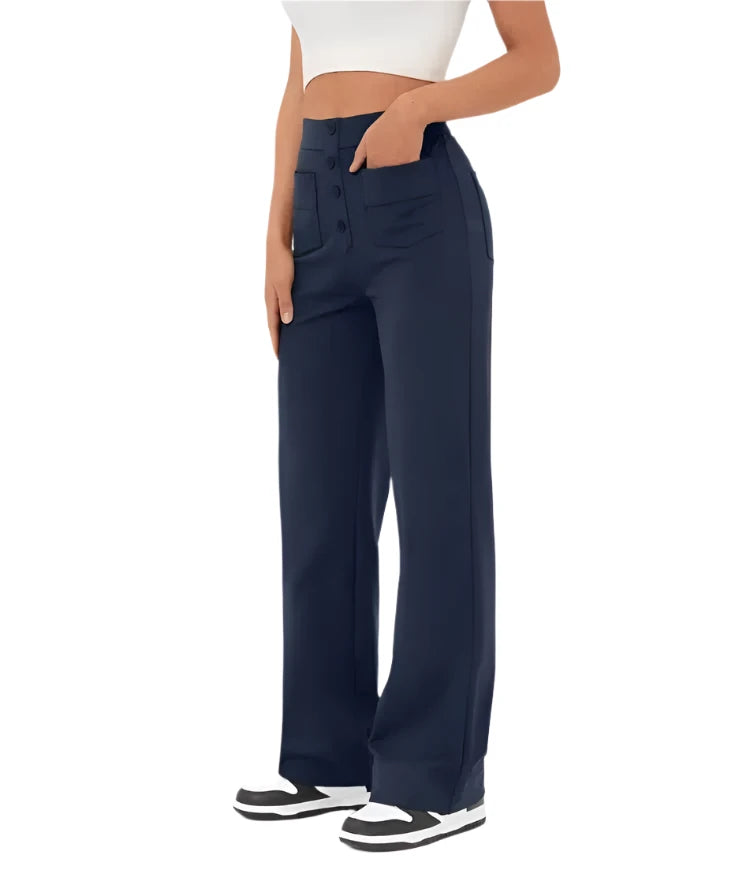 Shaira – Damen Elastische High-Waist-Hose