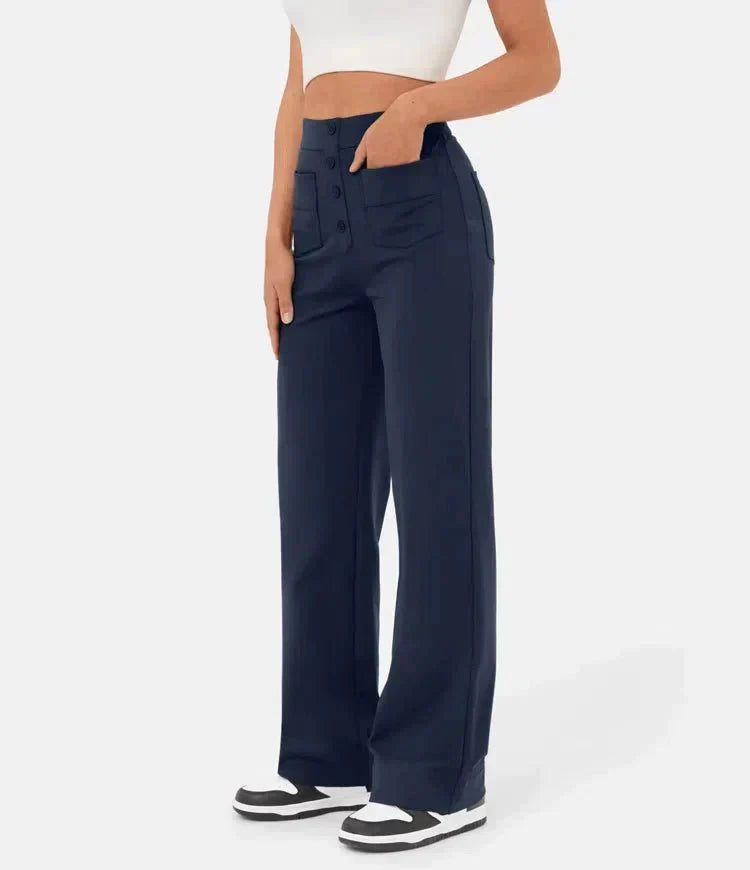 Elena – ModaElastica Hohe Taille Elastische Hose für mühelosen Chic für Frauen