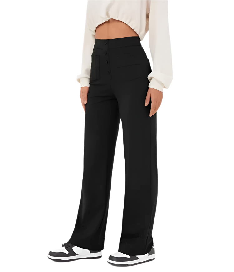 Elena – ModaElastica Hohe Taille Elastische Hose für mühelosen Chic für Frauen