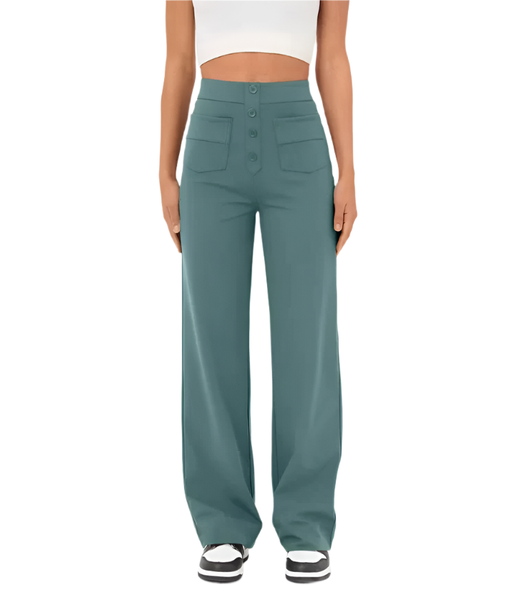 Elena – ModaElastica Hohe Taille Elastische Hose für mühelosen Chic für Frauen