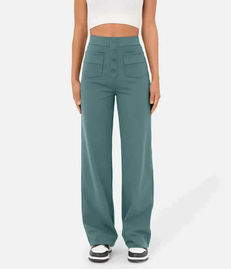 Elena – ModaElastica Hohe Taille Elastische Hose für mühelosen Chic für Frauen
