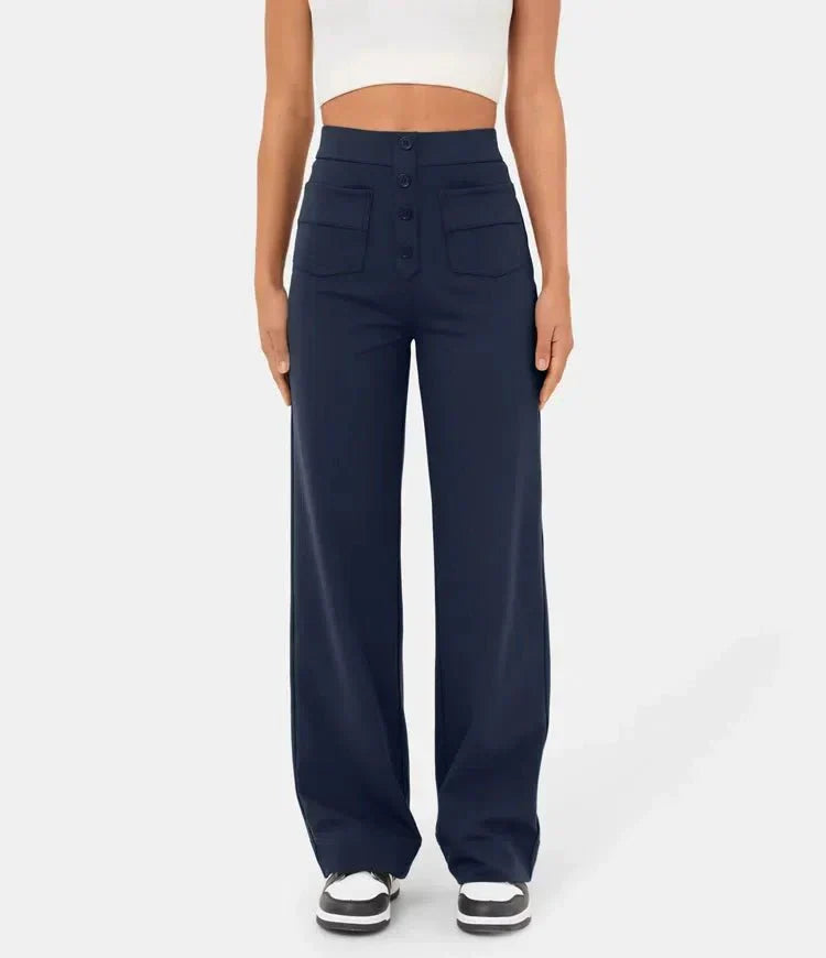 Shaira – Damen Elastische High-Waist-Hose