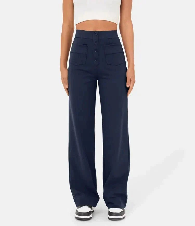 Elena – ModaElastica Hohe Taille Elastische Hose für mühelosen Chic für Frauen