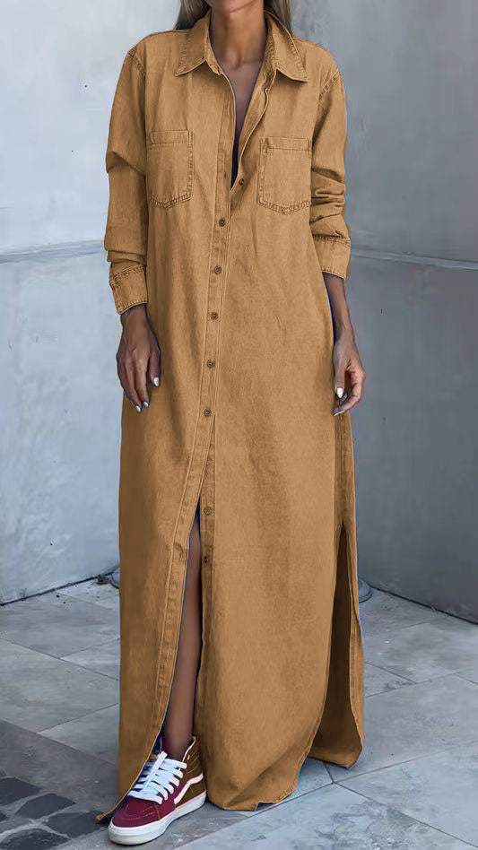 Camilla – Elegant Langärmliges Denimkleid für Damen