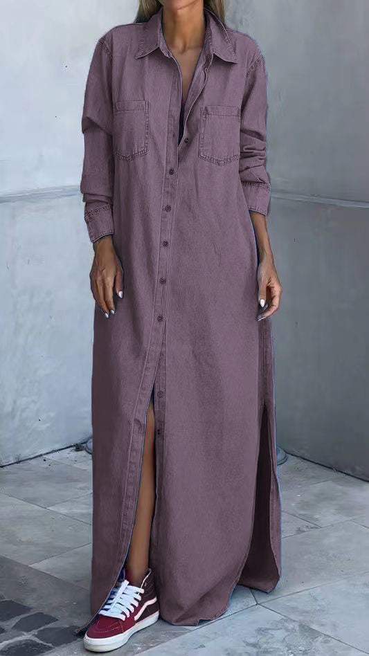 Camilla – Elegant Langärmliges Denimkleid für Damen