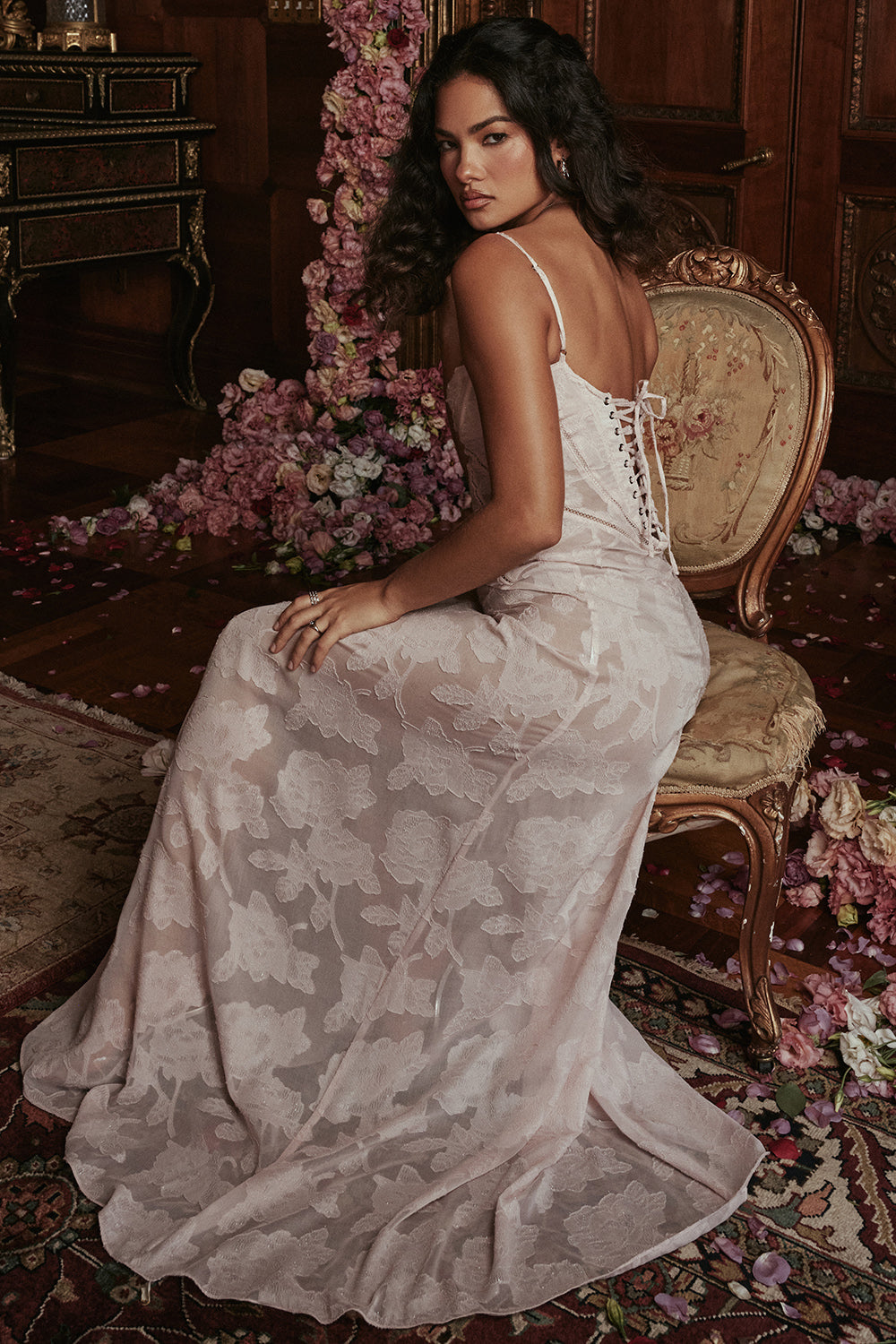 Sofia – Maxikleid mit Spaghettiträgern und Blumenmuster für Damen