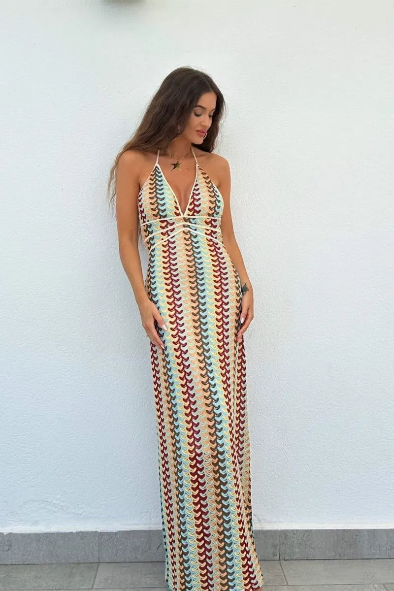 Juliet - Damen Häkel Maxi Kleid