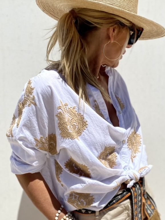 Olivia – Lässige Baumwoll-Leinen Bluse für Damen